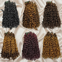 Lot de Cheveux Elf en Gros, 100g par Paquet, Tissage Double Trame Façonné à la Machine, Cheveux Remy Bouclés et Volumineux, 100% Cheveux Humains pour Extensions Capillaires