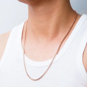 Xinfly 2023 Nuevo Collar Largo de Diseño para Hombre y Mujer, Cadena de Cola de Zorro de Oro Puro de 18K, 3.1MM de Ancho, Estilo Chopin - Product Image 5