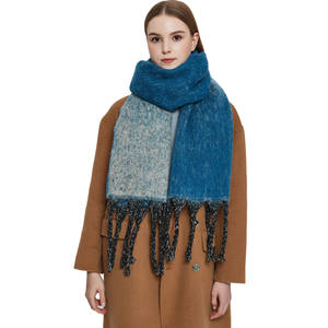 Mots-clés de recherche chauds Pashmina écharpe femmes chaudes épaissie bavoir boucle grossière hiver frange dégradé écharpe - Product Image 5