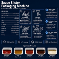 Mesin Pengemas Blister Alu-Plastik Otomatis untuk Pasta Cair, Saus, Madu, Selai, Kecap, Mentega 10-33 Siklus/Menit