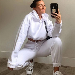 Conjunto Feminino Casual de Verão Solto de 2 Peças: Moletom <span class=keywords><strong>Oversized</strong></span> com Capuz e Calça de Moletom Lisa, Estilo Esportivo em Cores Sólidas - Product Image 4