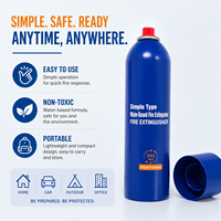 360 °   Extincteur à eau portable, design compact, pour la protection incendie à domicile, en véhicule et en extérieur