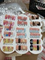 Faux ongles en acrylique carrés de taille moyenne, design aléatoire, haute qualité, réutilisables, faits à la main, luxe