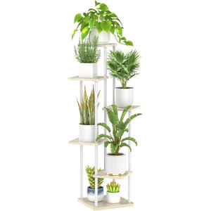 Support à plantes moderne à 6 niveaux, en métal doré, pour décoration intérieure, étroit, pour plantes et fleurs - Product Image 1