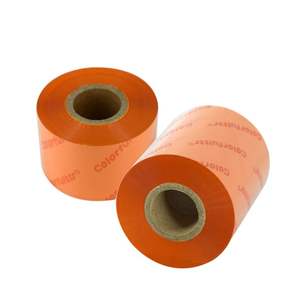 Nastro per Stampante Compatibile <span class=keywords><strong>Zebra</strong></span> Nuovo Tipo Arancione Nastro Termico in Cera Resina - Product Image 1