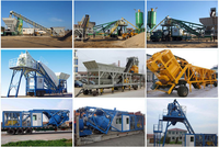 Station de malaxage de béton mobile YHZS sur remorque, 75m³/h, avec conception de chargement par conteneur pour projets de construction routière