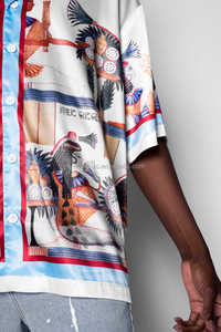 Kemeja katun sutra Satin mewah Rayon <span class=keywords><strong>Hawaii</strong></span> Viscose kemeja pantai katun musim panas kustom seluruh cetak kaus Satin sutra untuk pria - Product Image 5