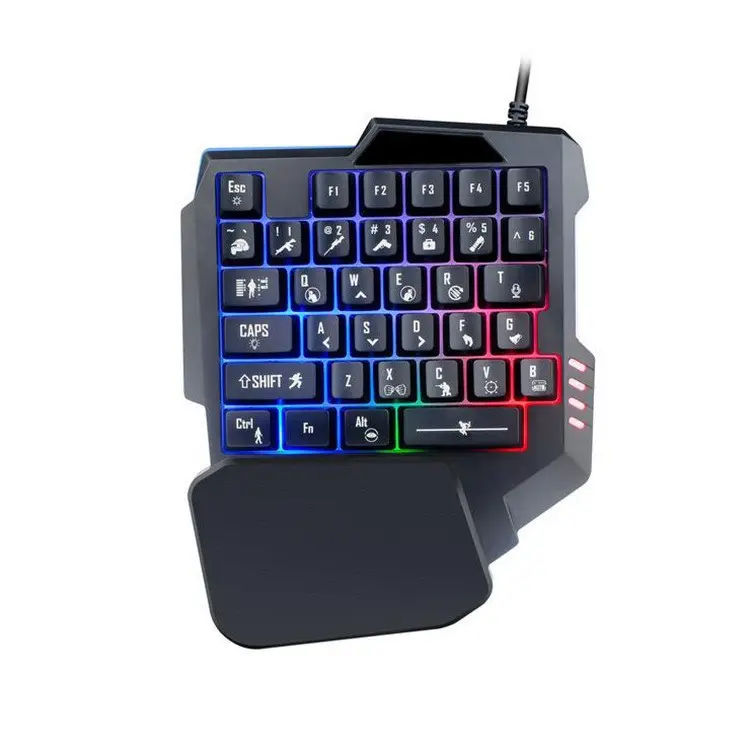 Grosir Keyboard Mini satu tangan, Keyboard ergonomis saku 35 kunci Keyboard Gaming portabel