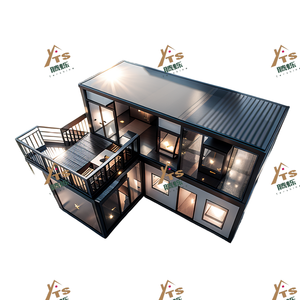 Hai lớp kính Rèm tường nhà tiền chế <span class=keywords><strong>container</strong></span> văn phòng nhỏ mô-đun thép biệt thự di chuyển lắp ráp C nhà - Product Image 5