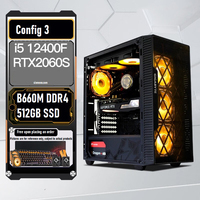 Ordinateur de jeu i5 10400F 12400F 13400F ITX Micro-ATX Mini-ITX GTX1660S RTX2060S RTX4060 16G 512GB SSD Ordinateur de bricolage