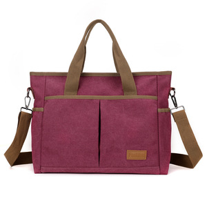 Women's <b>Canvas</b> <b>Bag</b> Simple Retro Single Shoulder Crossbody <b>Bag</b> <b>Large</b> Capacity Commute Office Handheld File <b>Bag</b> - Product Image 4