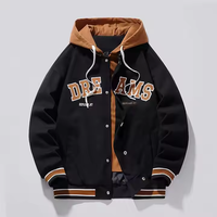 Veste d'automne pour hommes avec logo personnalisé OEM nouvelle marque à la mode tout-en-un pour étudiant grande taille uniforme de baseball universitaire manteau à capuche décontracté