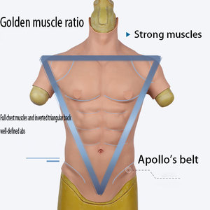 Costume de cosplay en silicone ultra-doux avec ventre musclé et pectoraux artificiels, pour un look musculaire érotique, Halloween, masque, travesti, <span class=keywords><strong>acteur</strong></span> - Product Image 6
