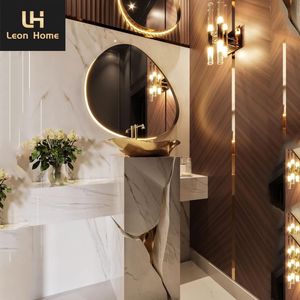 Évier <span class=keywords><strong>de</strong></span> luxe <span class=keywords><strong>de</strong></span> style Unique, <span class=keywords><strong>lavabo</strong></span> <span class=keywords><strong>de</strong></span> salle <span class=keywords><strong>de</strong></span> bain doré <span class=keywords><strong>avec</strong></span> miroir, toilettes, meubles <span class=keywords><strong>de</strong></span> salle <span class=keywords><strong>de</strong></span> bain pour Villa, hôtel - Product Image 3