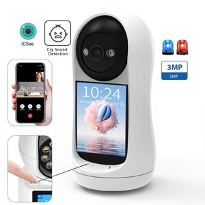 Caméra Wifi PTZ ICSee 3MP avec appel vidéo, écran IPS de 2,8 pouces, détection de pleurs de bébé, caméra IP de sécurité, moniteur pour bébé ICSee - Product Image 1