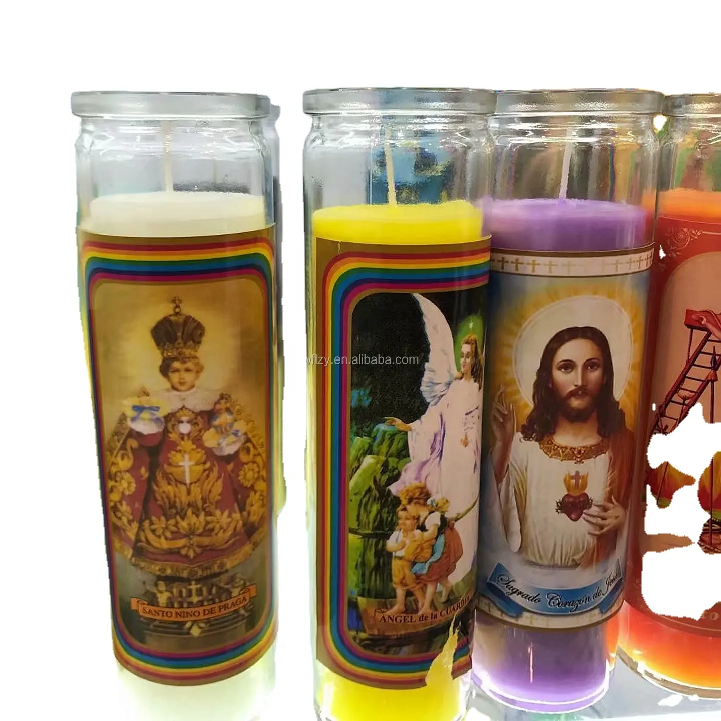 Cilindro trasparente Tazza di Vetro/7 giorni 8 Pollici Vaso di Vetro Religioso Candela Chiesa Candele All'ingrosso/Chiesa Candela Votiva stand