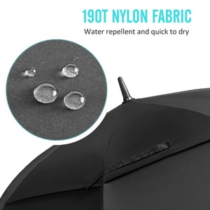 Golf <b>Umbrella</b> Large 58/62/68 Inch Automatic Open Extra Large Oversize Double Canopy Vented <b>Windproof</b> Straight <b>Umbrella</b> Black - Product Image 6