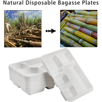 Barquette multi-compartiments en bagasse de canne à sucre écologique et compostable, conteneur alimentaire jetable biodégradable pour plats à emporter, fourniture directe usine