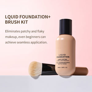 <span class=keywords><strong>Fondotinta</strong></span> Liquido all'Ingrosso + Kit <span class=keywords><strong>Pennello</strong></span> Personalizzabile Lunga Durata Controllo Olio Copertura Totale Impermeabile Film Elastico Fissante - Product Image 6