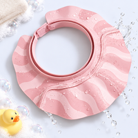 Topi Mandi Bayi Silikon TPE Lembut dengan Logo Custom, Dapat Disesuaikan, Anti Air, Pelindung Telinga, untuk Balita dan Anak-anak