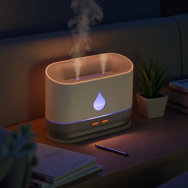 Dual Spray Ultrasonic Humidifier 1000ml Colorful Night Light USB Desktop for Home Office Quiet Hydration