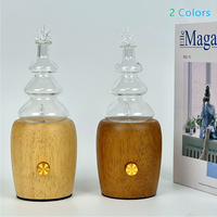 Diffuseur d'huiles essentielles en bois de couleur originale en bois de caoutchouc RX-370h et lumières LED de 7 couleurs pour la maison-le bureau-SPA