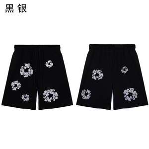 Shorts de sport pour hommes en coton pur 100% épais, style streetwear décontracté, avec procédé de marquage à chaud par transfert de cristaux, vente en gros - Product Image 6