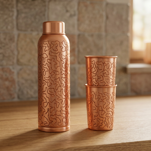 Bouteille d'eau en cuivre sans BPA avec revêtement anti-corrosion, bouchon à paille, compatible lave-vaisselle, réutilisable, 750 ml, écologique - Product Image 3