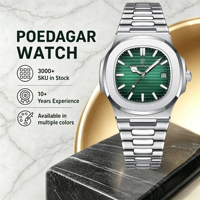POEDAGAR 613 Montre Homme Carrée en Acier Inoxydable à Quartz, Affichage de la Date Automatique, Aiguilles Lumineuses, Étanche, Affichage de la Date, Vente Chaude