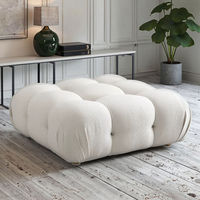 Ensemble de canapé Chesterfield en tissu capitonné de style européen moderne en forme de L avec ottoman pour le salon d'un appartement, confort optimal