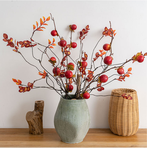 Imitazione frutta Mini cachi verde pianta soggiorno ornamenti decorazione cachi albero di cachi produttore all'ingrosso cachi - Product Image 3