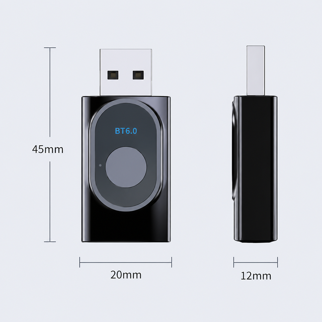 USB for 6.0 2-in-1 Transmitter Receiver Adapter Plug-and-Play No Battery Required and Supports Stereo Audio