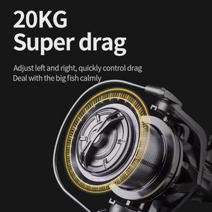 Reel Pancing Spinning Metal Air Tawar & Air Laut untuk Ikan Tuna, Bass, dan Ikan Lainnya, Daya Tarik Maksimum 20KG, Lemparan Jauh, Grosir 8000 - 14000 - Product Image 3