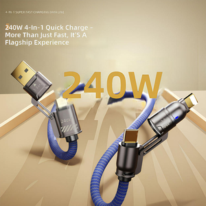 <span class=keywords><strong>สาย</strong></span><span class=keywords><strong>ชาร์จ</strong></span>เร็ว 240W 4-in-1, <span class=keywords><strong>สาย</strong></span>ถักไนลอนยาว 1.8 ม. แบบ USB-A/Type-C/L <span class=keywords><strong>สาย</strong></span>ดาต้าอเนกประสงค์ - Product Image 4