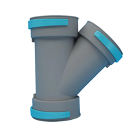 Raccord en T oblique pour tuyau PE 75-75-75, connecteur à 3 voies pour conduit de ventilation, raccord de tuyauterie CVC pour système de ventilation