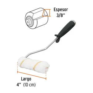Truper industriale da 4 'X 3/8' Mini rullo di vernice in microfibra Nylon spazzola a rulli in gomma di alta qualità rullo miniaturizzato per - Product Image 3