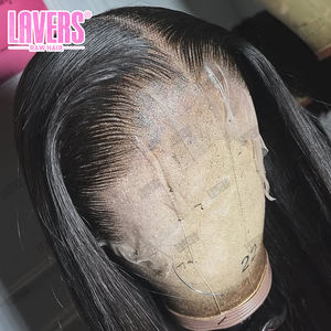 30英寸预拔高清蕾丝假发，生人发瑞士高清蕾丝假发，预拔漂白结人发全蕾丝假发 - Product Image 1