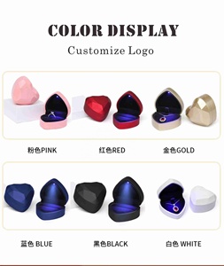 Creativo a forma di cuore rombo LED Flip Cover san valentino <span class=keywords><strong>festa</strong></span> <span class=keywords><strong>della</strong></span> <span class=keywords><strong>mamma</strong></span> <span class=keywords><strong>anello</strong></span> collana orecchini ciondolo gioielli imballaggio - Product Image 3