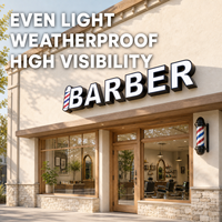 Letrero Exterior Impermeable para Tienda, Letras de Canal con Iluminación Frontal LED 3D Personalizadas, Logotipo Comercial para Pared de Barbería