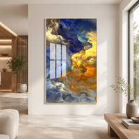 Affiche sur toile aux couleurs abstraites et oniriques, Peinture murale de paysage, Décoration murale pour salon, Impression d'art moderne, Peinture sur porcelaine et cristal