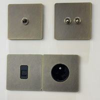 Interrupteur mural rétro 86 à bouton-poussoir, double prise USB-C UK, 16A, vert bronze, 250V, 1/2/3/4 gangs, compatible France/Allemagne/Europe