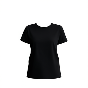 Camiseta de Algodón para Mujer, Talla XXS, Manga Corta, 180 g/m², Cuello Redondo, Corte Regular, Informal, Lisa, para Todas las Temporadas, Tejido de Punto, Estilo Americano - Product Image 1