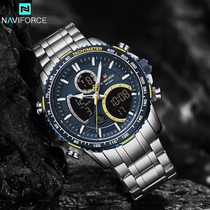 Reloj de Cuarzo <span class=keywords><strong>NAVIFORCE</strong></span> 9182 para Hombre de Negocios, Reloj Digital LED Luminoso, Reloj de Lujo con Doble Pantalla para Hombre, Reloj de Acero Inoxidable - Product Image 5