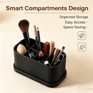 Silicone Food Grade Eco-Friendly Luxury Organizer Box Anti Slip <b>Suction</b> Base Multi Compartment Makeup Bathroom Office <b>Storage</b> - Product Image 4