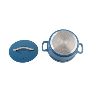 Olla de sopa de aluminio antiadherente moderna y duradera, juego de cocina de acero inoxidable triple con tapa de vidrio templado, compatible con estufa de Gas - Product Image 5