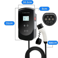 Certification TUV CE fabricant 32a 1 phase type2 ac ev chargeur 7KW stations de charge murales