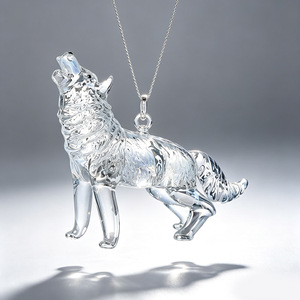 Ornamenti Personalizzati in Resina Trasparente a Forma di <span class=keywords><strong>Lupo</strong></span>, Scultura 3D Decorativa per Souvenir di Eventi, Ciondolo Trasparente - Product Image 2