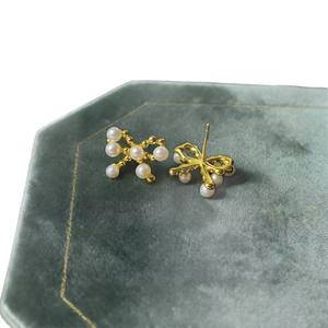 22677 S925 Silver <b>Fine</b> <b>Stud</b> <b>Earrings</b> DIY Pearl Accessories with Hollow Support Multi-Color 3-4mm Beads Multi-Color Jewelry - Product Image 4