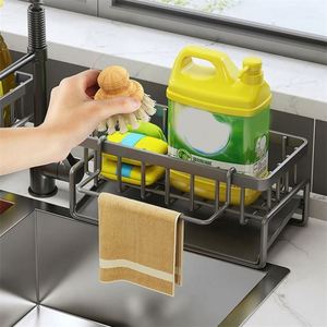Estante autodrenante para fregadero de acero inoxidable, organizador de fregadero de cocina, soporte para jabón y esponja - Product Image 2