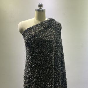 Popular Design Acrylic Polyester Woman Black Multi Color 66% Polyester Black Checkered Grey <strong>Tweed</strong> Fabric for Clothing - Product Image 2